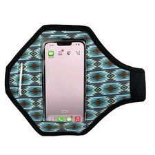 CELL PHONE HOLSTER Showman Neoprene Armband AZTEC Gray Blue 8" x 8" x 10"