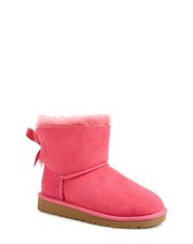 NIB UGG Australia Mini Bailey Genuine Lamb Fur Lined Bow Boot Kids 8 EU 25
