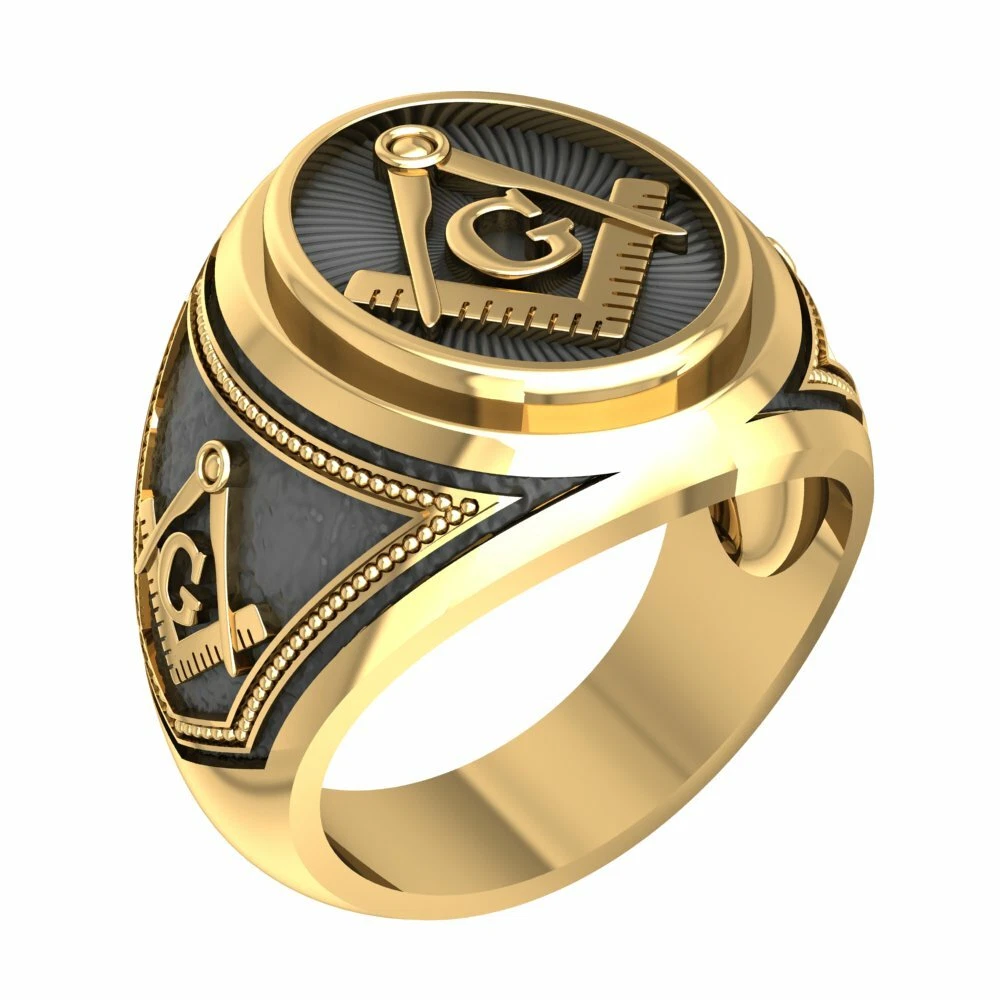 Freemason Symbol Masonic Rings Master Mason Signet Biker Band