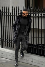 Fashion Nova Long Fur Coat Size MEN'S SMALL 