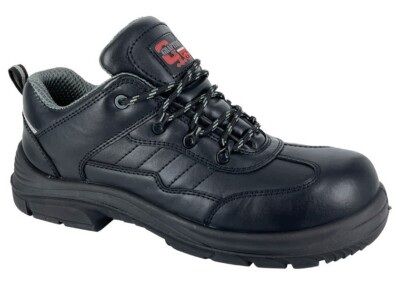 Herren Grafters Leder Breite Passform Sicherheitsschuhe Stahlkappe Arbeitsstiefel Größe 6-12
