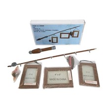 Fishing Pole Rod Hanging Frames Wooden Picture Frame 3x5" 4x5" Photo Nautical