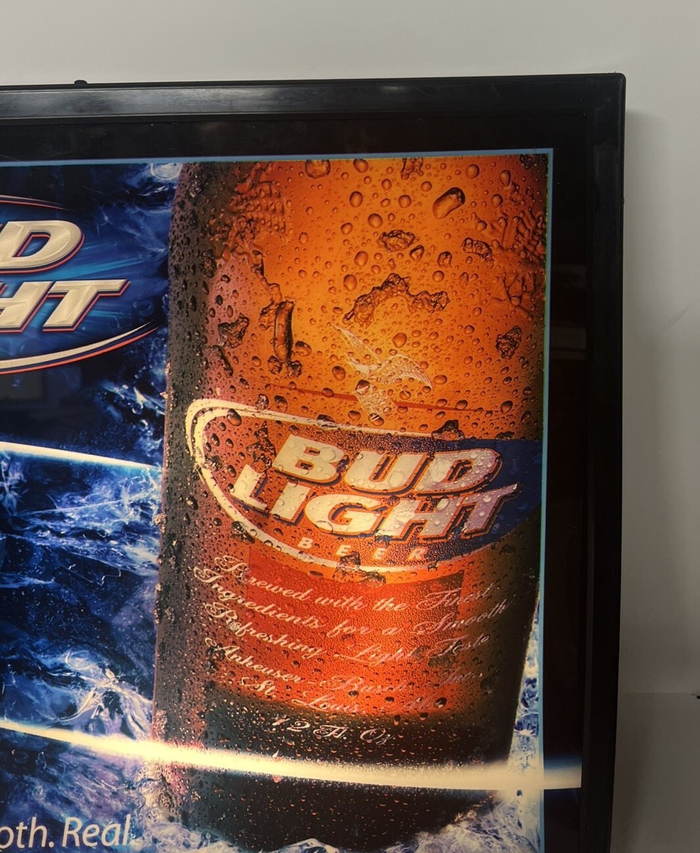 Vintage Bud Light Beer Fresh Smooth Real Lighted Sign Bar Pub Nice