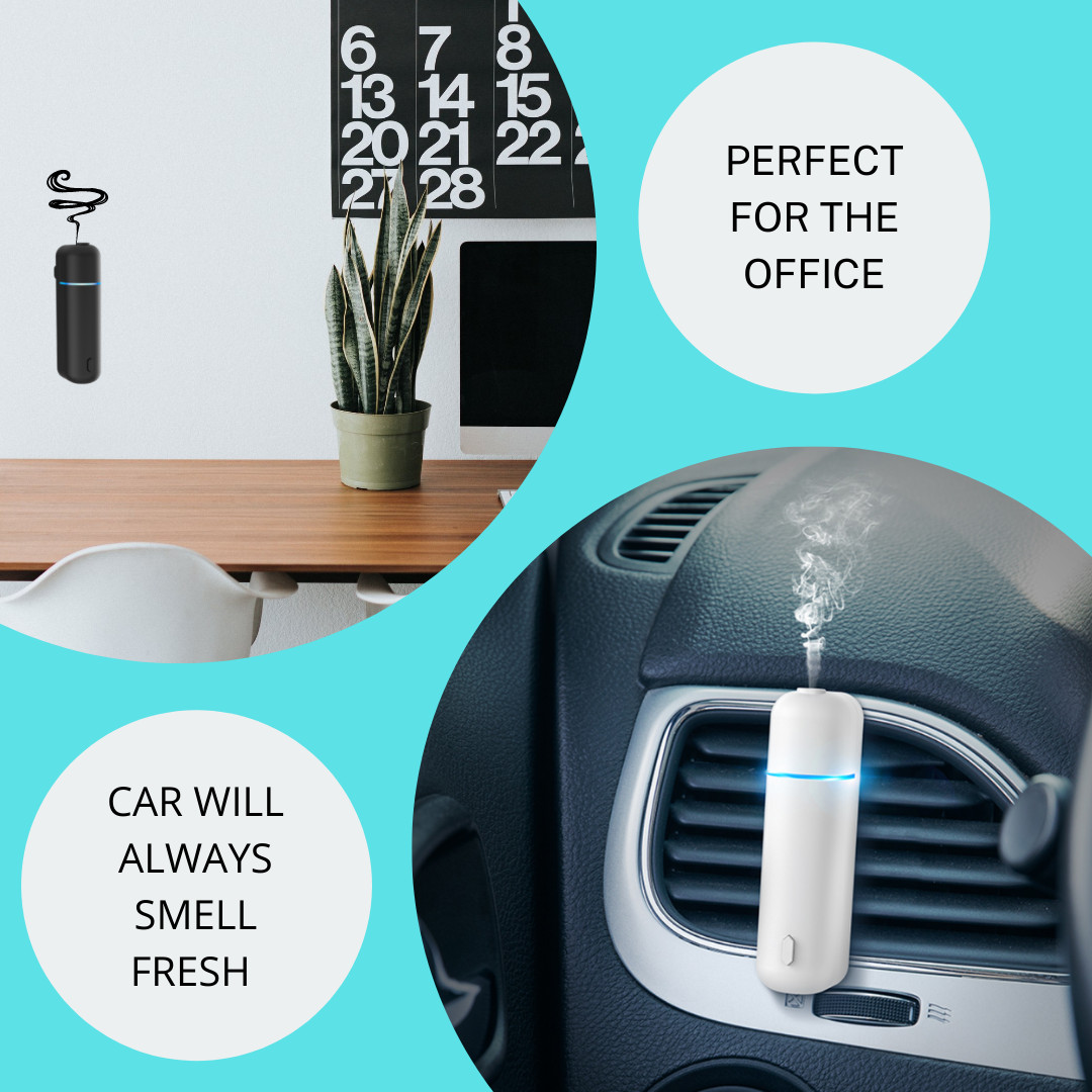 PORTABLE SCENT DIFFUSER | WATERLESS| EASY CHARGING | CORDLESS | CAR ACCESSORIES