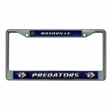 nashville predators nhl ice hockey team logo chrome license plate frame usa made