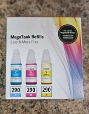 Canon Genuine MegaTank Refills 290 Cyan 290 Magenta 290 Yellow Ink Cartridges