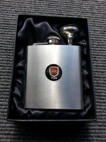 KERR Clan Coat of Arms Hipflask Brushed Stainless Steel Gift Idea - Picture 1 of 1