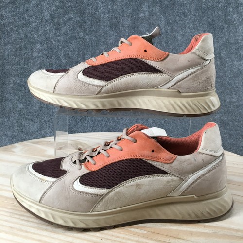 ECCO Shoes Womens 40 Sneakers Beige Fabric Low Top Round Toe Casual Athletic - Picture 2 of 16