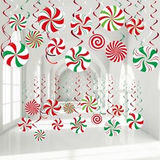 54 Pcs Christmas Peppermint Candy Hanging Decorations Christmas Candies Ceili...
