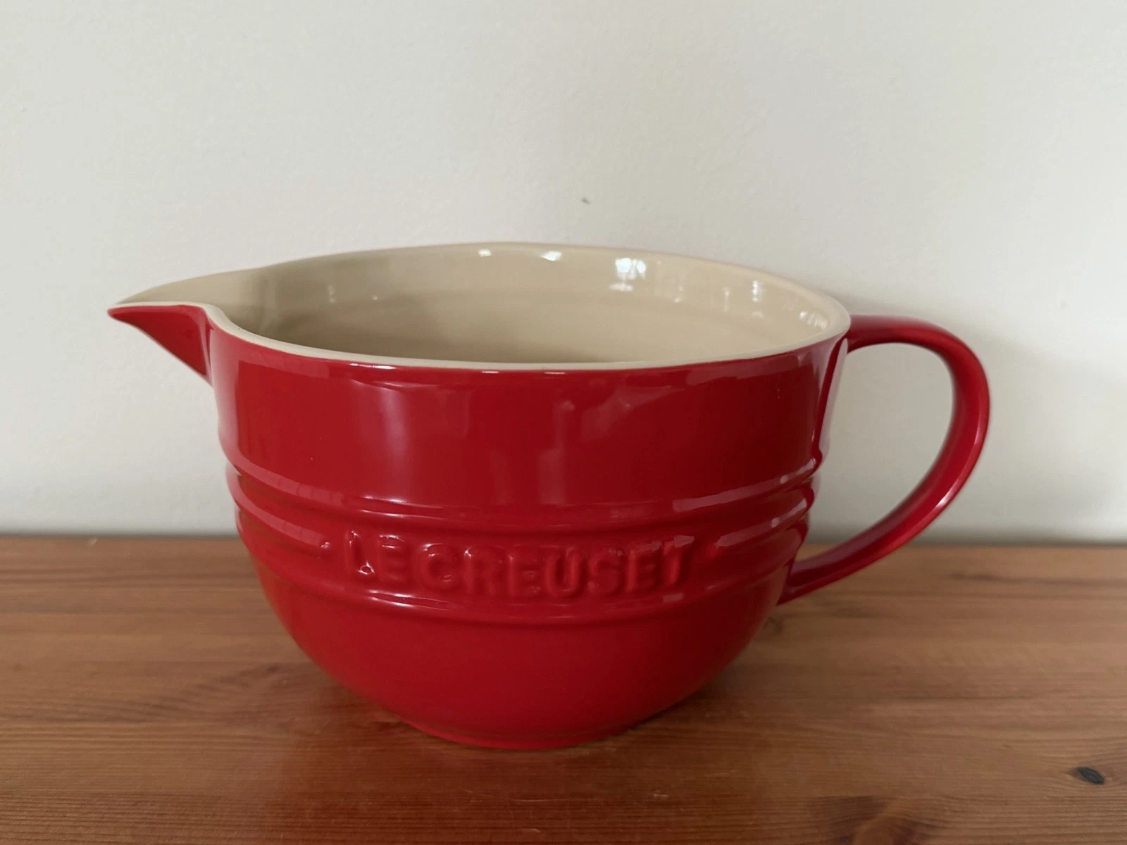 Le Creuset Red Batter Bowl Mixing Jug 2L Stoneware