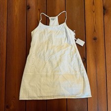 Mini Halter Dress Medium White Eyelet Beach Party Coverup Minimalist 1 State