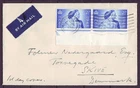 q9364/ England GB Airmail FDC Cover t/Denmark 1948 w/Silver Wedding Pair