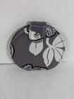 Vera Bradley Compact Double-sided Mirror Snap Closure Round Circle Gray White