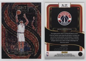 2024-25 Panini Select Premier Level Red Disco Prizm /49 Bub Carrington Rookie RC