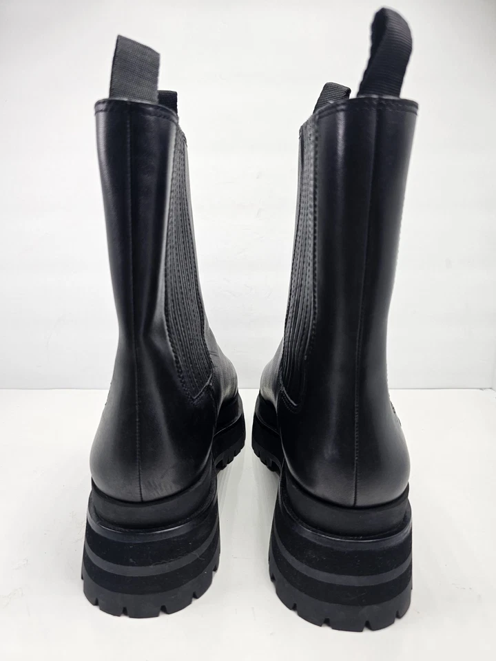 Botas de plataforma Loeffler Randall Toni Lug Sole para mujer talla 10 negras gruesas de combate Foto 4 de 4