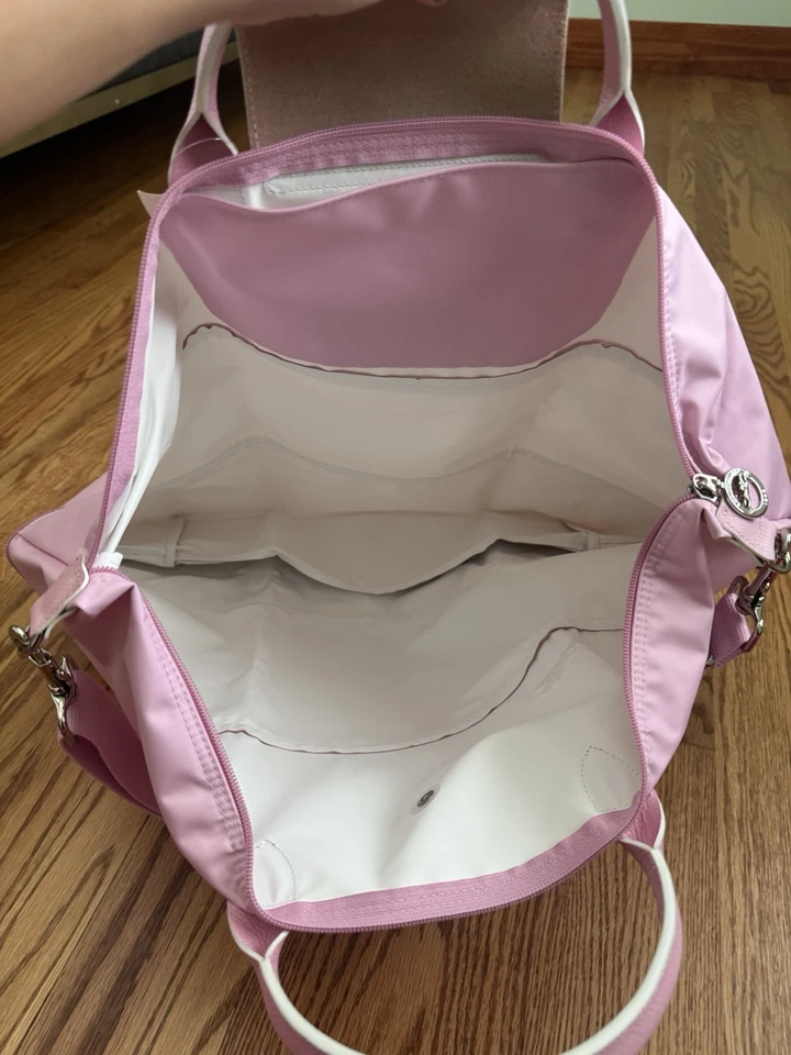 G1N con etiquetas NUEVO CON ETIQUETAS Longchamp Le Pliage Bolsa de Viaje Expandible Correas Rosa Foto 4 de 4