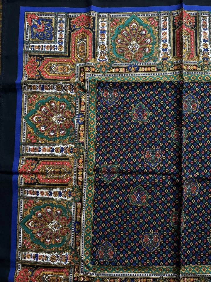 "Bufanda cuadrada vintage Jacquard Evan Piccone cachemira 28"" NUEVA" Foto 4 de 4