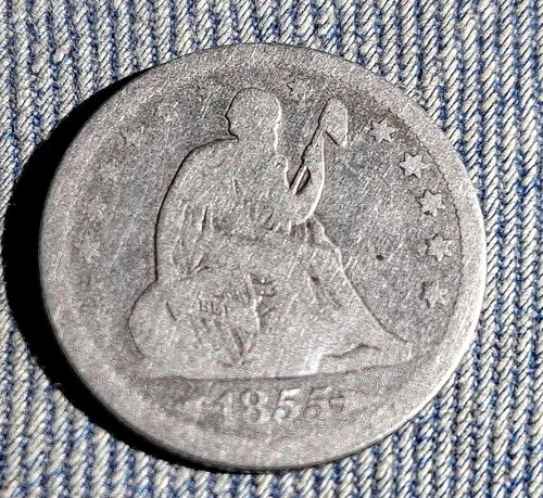 1855  Seated Liberty Silver Quarter 25c "Arrows"