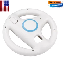 Steering Wheel For Nintendo Wii Remote Controller Mario Kart Racing Games White