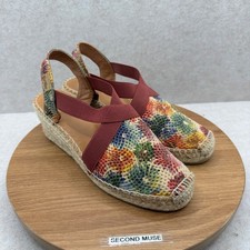Sandalias de cuña Toni Pons Telva alpargata talla 37 6,5 multicolor floral boho