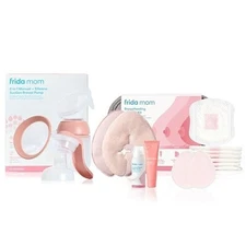 Frida Mom Breastfeeding Survival Kit and 2-in-1 Manual Breast Pump Bundle, 11pc