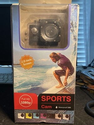 GO PRO CAM SPORT 1080p BLACK MINT-ALL ACCESSORIES- SEALED-WATERPROOF-NEVER USED