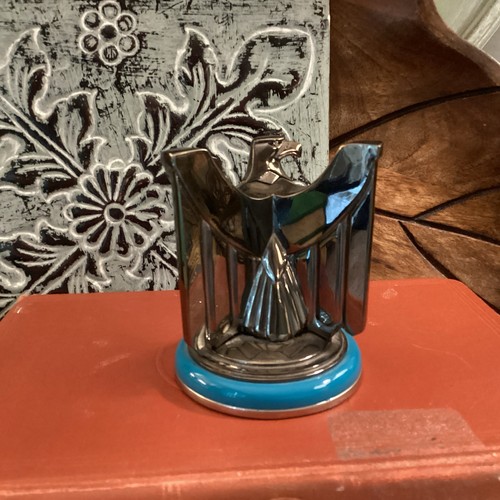 Support de montre Harley Davidson Franklin 1998 Eagle comme neuf poids papier base turquoise - Photo 3/8