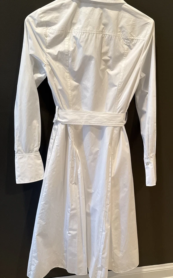 Vestido Camisa Derek Lam 10 Crosby Blanco Con Dorado EE. UU. 0 NUEVO CON ETIQUETAS Punto Débil Minorista $595 Foto 3 de 4