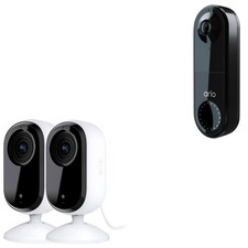 Arlo Essential Starter Kit with Wired Doorbell and Indoor Security Cameras 2nd