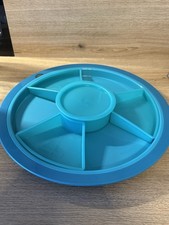 Tupperware Preludio Serviertablett/Schlemmerrunde Rondell Blau Türkis TOP Dips