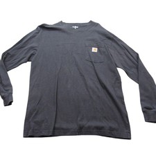 Carhartt Men's Long Sleeve Pocket T Shirt Workwear Size M Cotton Black