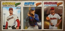 2026 Topps Heritage Chrome Lot Lane Thomas, Cade Cavalli, Brett Baty