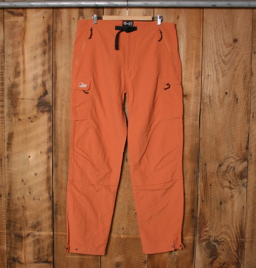 LOWE ALPINE Orange Nylon Vented Cargo Hiking Pants Sz. 38 (Measure W37 L35)
