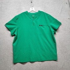 Jaanuu Men Scrub Top 2XL Green Reeve Henley Short Sleeve