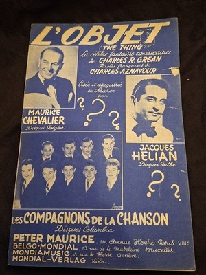 Partitur L'Objet Chevalier Helian Notenblatt