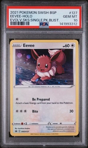 2021 POKEMON SWSH EVOLVING SKIES SINGLE PACK BLISTERS EEVEE-HOLO PSA 10