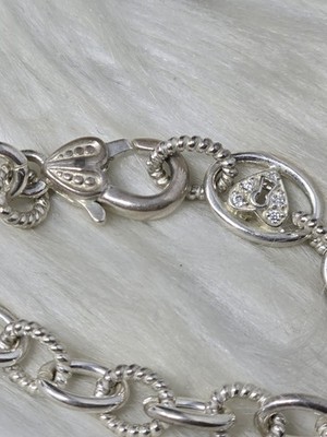 Judith Ripka Sterling Silber 925 Herz Schloss Halskette selten 20 cm