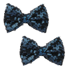 Love Fairy 3-Inch Glitter Bow Hairpin - Sparkling Sequin Bow Tie Hair Clip for G