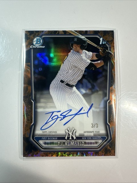 2026 Bowman Chrome Prospects T.J. Rumfield 1st Bowman Firefractor Auto 3/3