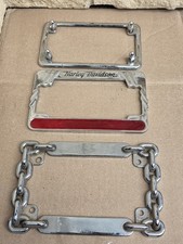 Oem Harley Chrome Motorcycle License Plate Frame Mount Holder Cover Genuine