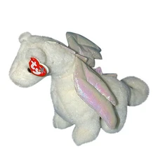 Ty Large Plush Beanie Buddy - Magic ( white Dragon ) MWMT