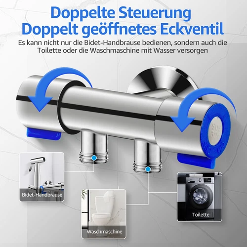 Handbrause Bidet Brause Waschbeckenbrause Duschbrause mit Schlauch Set Edelstahl - Bild 3 von 14