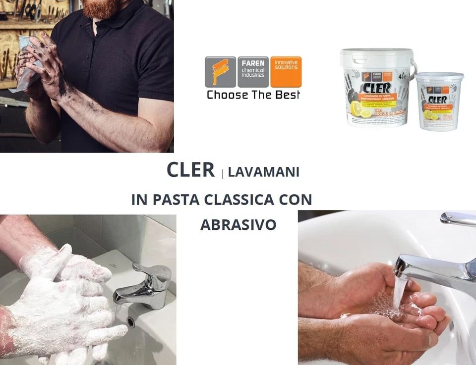 Faren CLER Pasta Lavamani Abrasiva alta qualità Emmoliente, succo di limone 4lt - Immagine 3 di 4