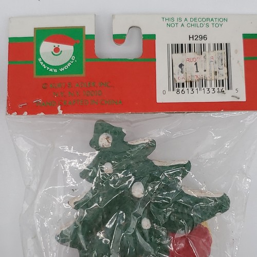 2 alberi di Natale Kurt Adler 3,5 pollici retrò Babbo Natale mondo sigillati NOS VINTAGE - Foto 20 di 21