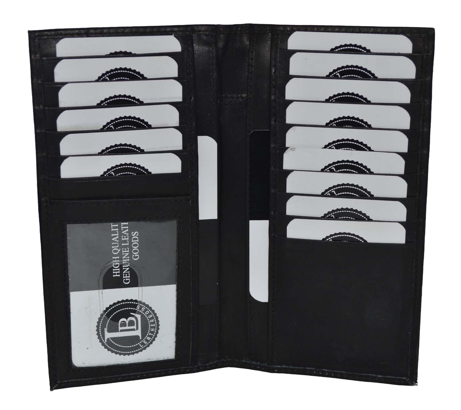 Leatherboss Genuine Leather Checkbook Cover & Credit Card Holder - Men's Wallet