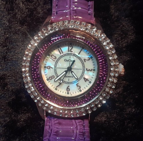 Beautiful Purple GoGoey Quartz Watch that sparkles! | eBay