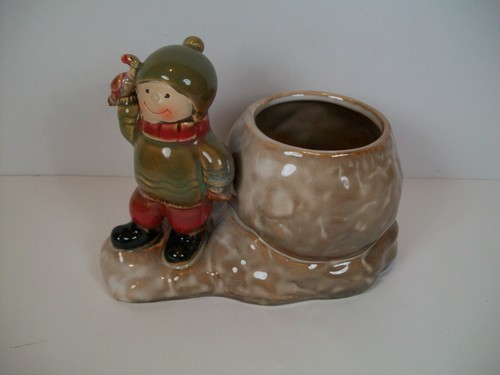 Vintage Yankee Candle ~ Girl & Snowball ~ Tealight Candle Holder - Picture 2 of 7