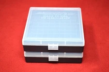 2 x AMMO BOXES CLEAR 100 Round 40 S&W / 45 ACP - FREE SHIPPING