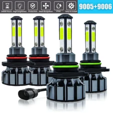 9006 9005 LED Headlight Kit Combo Bulbs 12000K High Low Beam Super Bright White