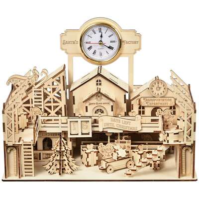 3D-Holzpuzzles Santa's Factory-Modellbausatz für Weihnachts Geburtstagsgeschenke
